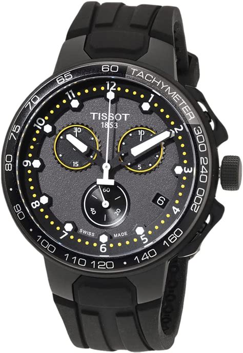 tissot mens tissot t race cycling 316l stainless steel case with black pvd coating quartz watch