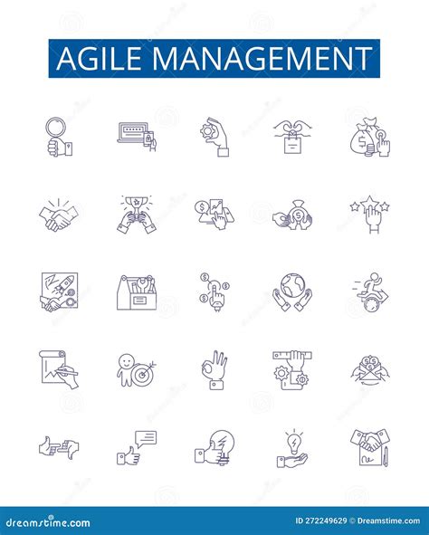 Agile Management Line Icons Signs Set Design Collection Of Agile