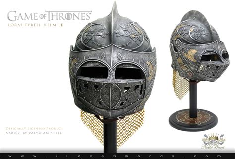 For the histories & lore special feature, see: Game of Thrones Loras Tyrell Helmet by Valyrian Steel