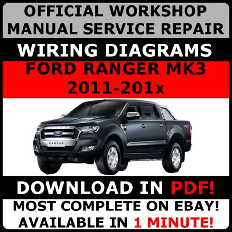 Official Workshop Repair Manual For Ford Ranger Mk3 2011 2017 Wiring
