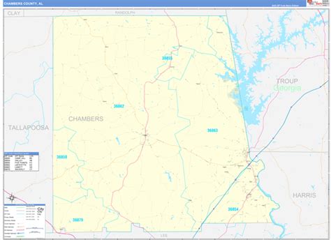 Wall Maps Of Chambers County Alabama