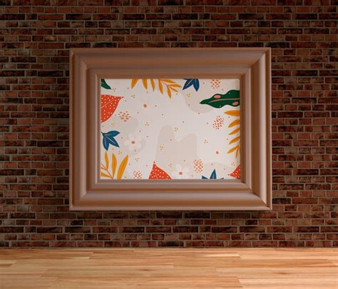 Minimalist White Painting Frame Hanging On The Wall Free Psd File