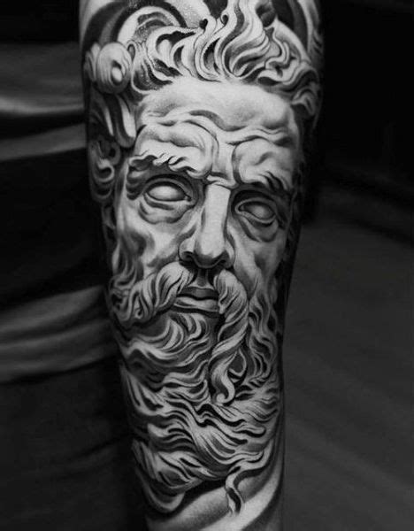 Graphic Greek God Zeus Tattoo On Arms For Men Zeus Tattoo Poseidon