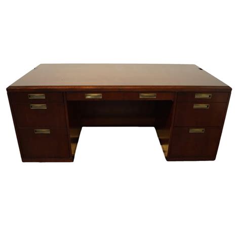 Vintage Kimball Furniture Cherry 72 Executive Office Desk Chairish