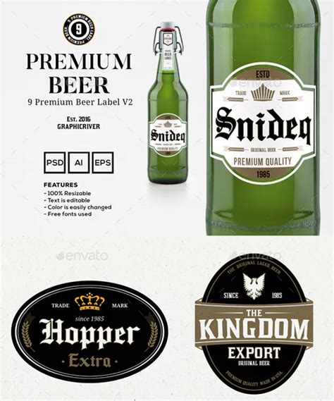 Beer Label Templates Free And Premium Psd Ai Vector Eps Designs