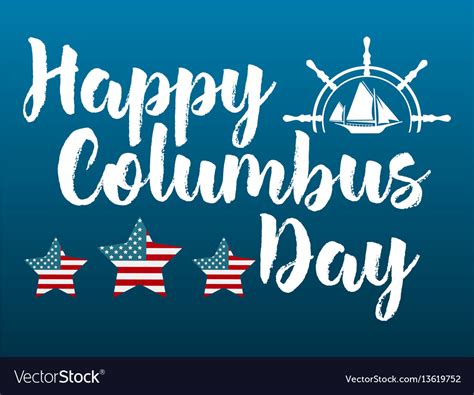 Happy Columbus Day With Ship Logo Royalty Free Vector Image
