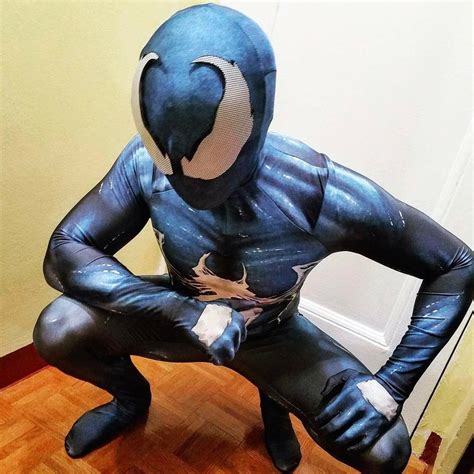 Blue Venom Symbiote Spiderman Tights Costume Suit Zentai Halloween