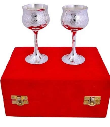 Silver Plated Wine Glass Set For Royal Wedding T At Rs 480 Set Brass Handicrafts In Jaipur