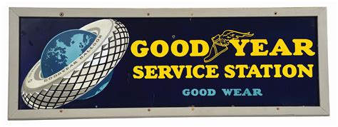 Lot Detail Goodyear Service Station Porcelain Sign W Tire And Globe
