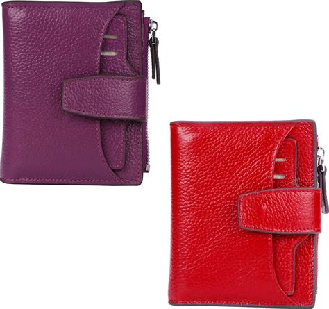 Amazon Com Ainimoer Women Leather Wallet Rfid Blocking Small Bifold
