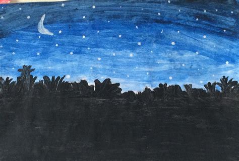 Beautiful Night Sky Painting By Sushma Hande