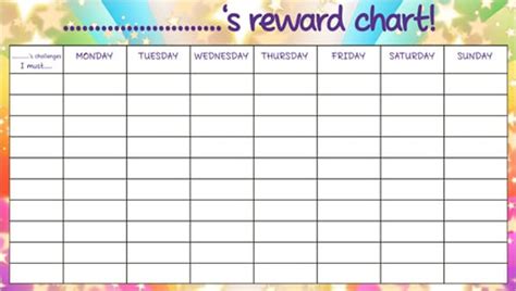 Blank Reward Chart Template