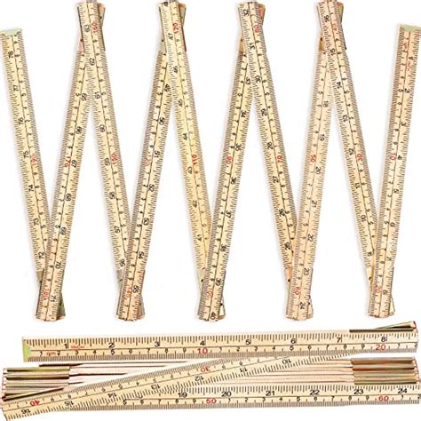 2 Pieces Folding Wood Rulers Measuring Sticks 66 Feet Wooden Foldable