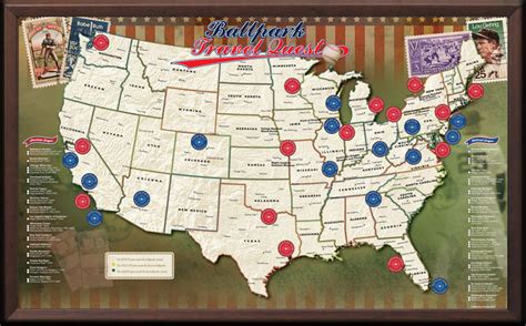 Major League Ballpark Baseball Map Poster