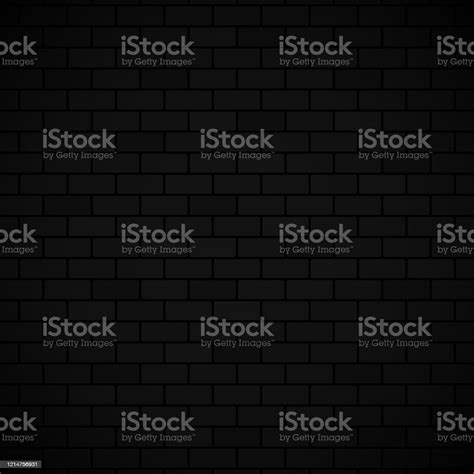 Realistic Isolated Black Brick Wall Background For Template Background