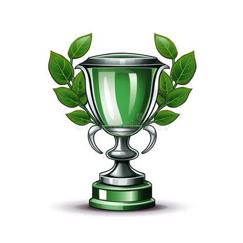 A Green Trophy With A Laurel Wreath On Top Stock Illustration