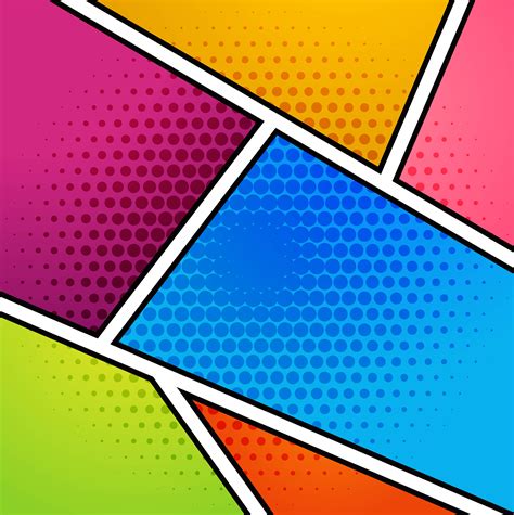 Beautiful Six Empty Comic Book Pages Colorful Design 246970 Vector Art
