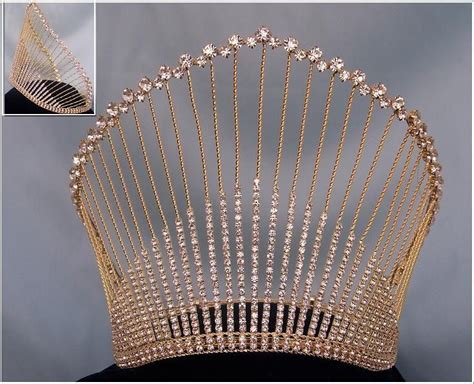 rhinestone miss beauty queen gold pageant crown tiara crowndesigners