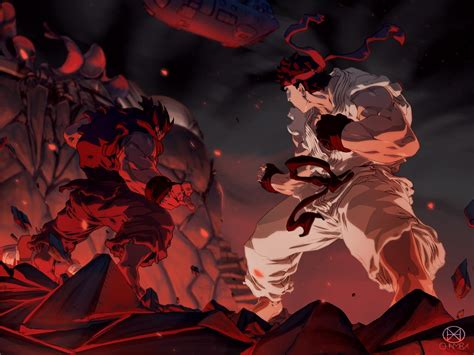 Fighter 720p Art Street Street Fighter Video Hd Ryu Akuma Games Hd Wallpaper