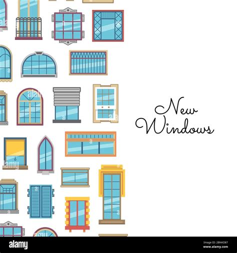 Vector Window Flat With Place For Text Illustration Stock Vector Image