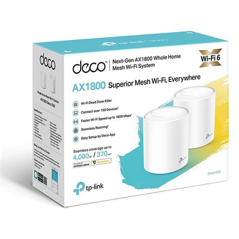 Tp Link Deco X20 Ax1800 Whole Home Mesh Wi Fi System 2 Pack Deco