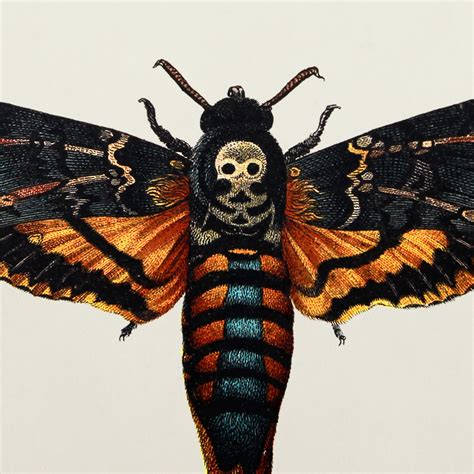 Natural History Specimen Print Deaths Head Hawk Moth Tony Ladd Art