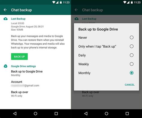 How to save WhatsApp backups to Google Drive