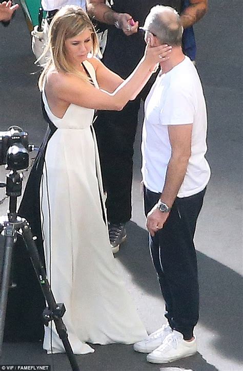 Jennifer Aniston Caresses Man On Set Of Smartwater Photo Shoot Daily