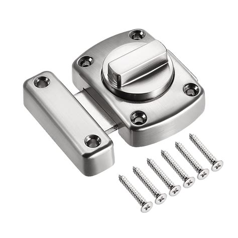 Rotate Bolt Latch 15 Zinc Alloy Security Door Slide Lock Silver