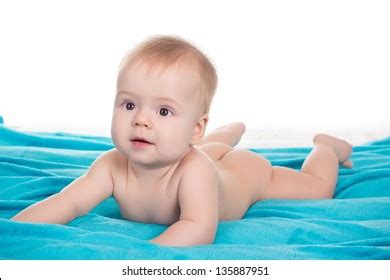 Joyful Naked Baby Creeping On All Stock Photo Shutterstock