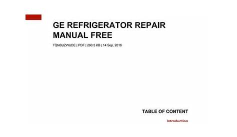 ge refrigerator manual pdf