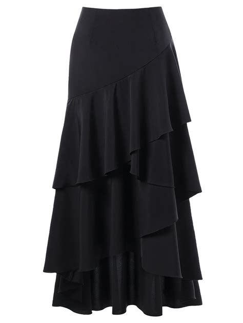 41 Off 2021 Layered Ruffle Skirt In Black Dresslily