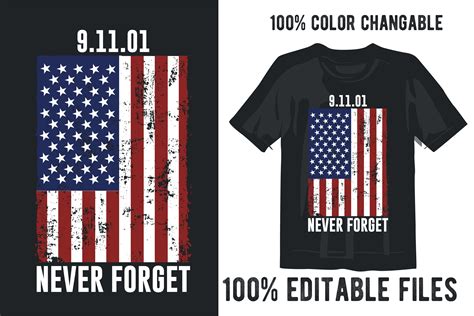 Never Forget 91101 Patriot T Shirt Graphic By Creative Shirts