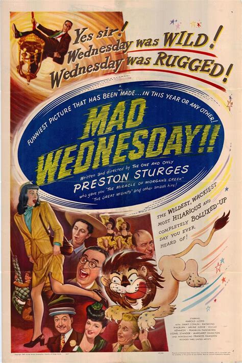 Lot Mad Wednesday Original 1947 Vintage One Sheet Poster
