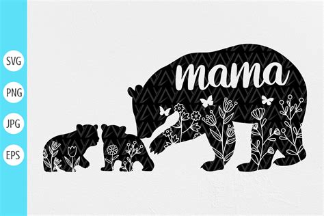 Mama Bear With Two Cubs Graphic By Designstyleay · Creative Fabrica