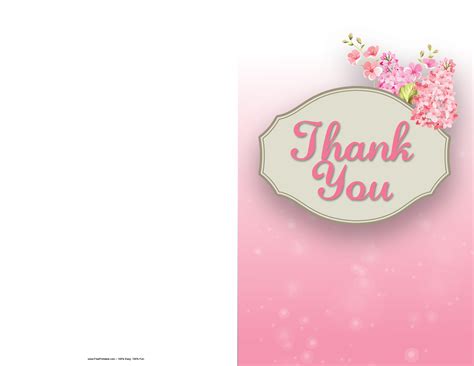 Customize Your Free Printable Pink Thank You Card