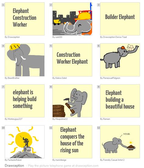 Elephant Construction Worker Drawception