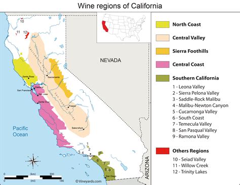 California Map Of Vineyards Wine Regions California Wine Ava Map