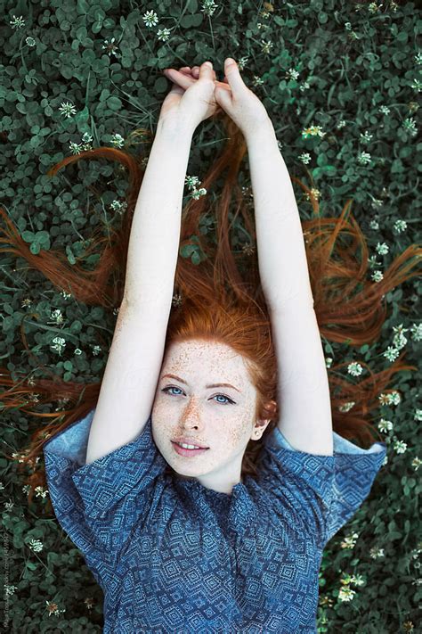 Beautiful Redhead With Freckles By Stocksy Contributor Maja Topcagic Stocksy