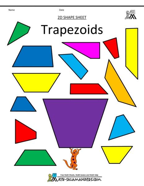 Trapezoids Worksheet For 1st 2nd Grade Lesson Planet