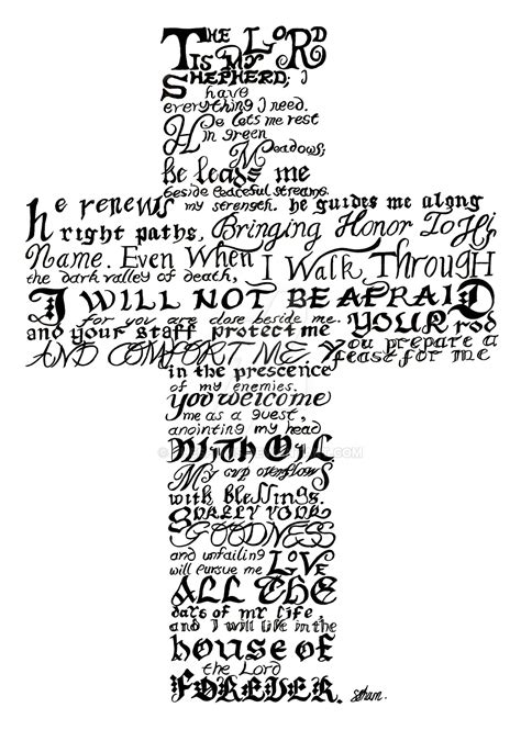 Psalm 23 Calligraphy By Theshums On Deviantart
