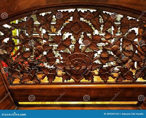 Javanese Jepara Wood Carving In High Angle Shoot Stock Photo Image Of