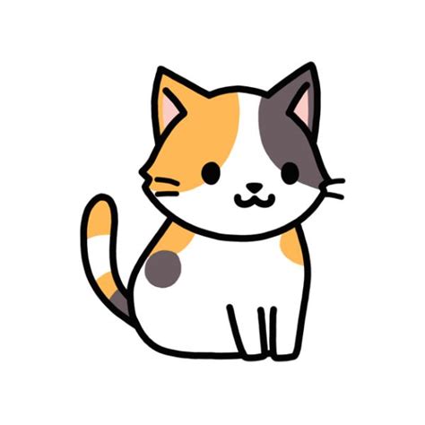 Calico Cat Sticker By Littlemandyart Simple Cat Drawing Cute Animal