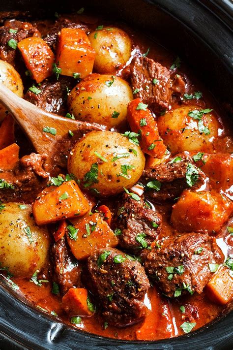 Slow Cooker Beef Stew Recipe With Butternut Carrot And Potatoes