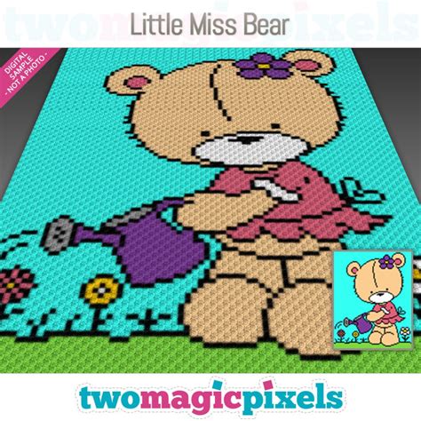 Little Miss Bear Crochet Graph C2c Mini C2c Sc Hdc Dc Etsy