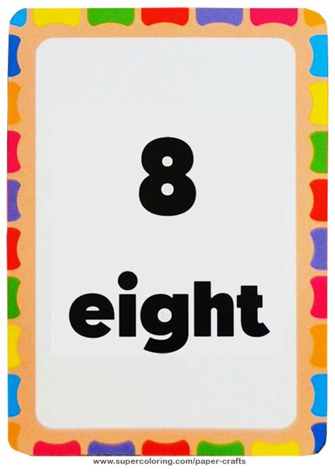 Flashcard With Number Eight Printable Template Free Printable