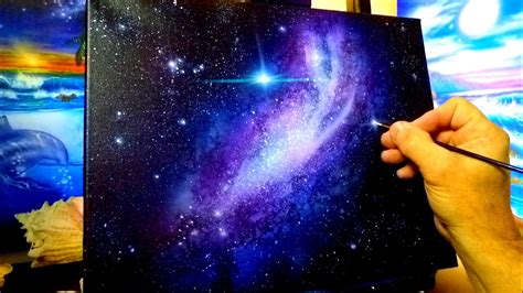 Step By Step Acrylic Galaxy Painting By Core Color Art Youtube