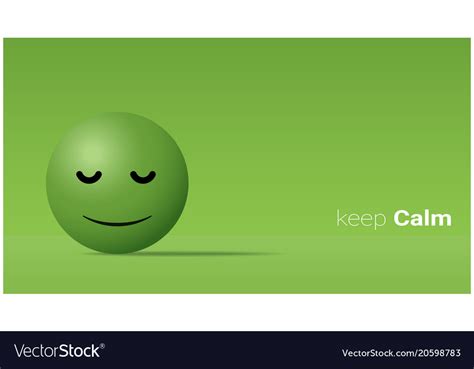 Emotional Background With Calm Green Face Emoji Vector Image