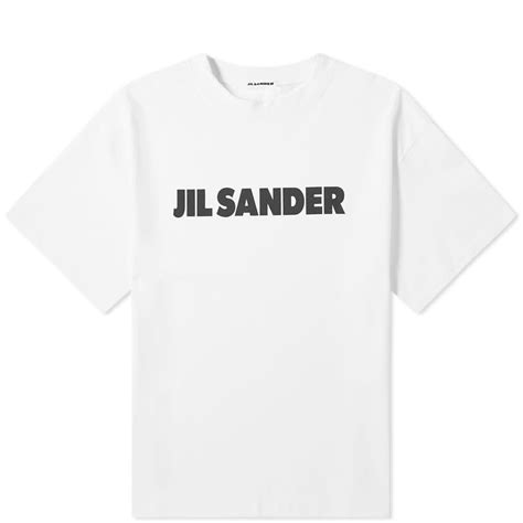 Jil Sander Logo Tee In White Modesens Jil Sander Logo Tees Retail