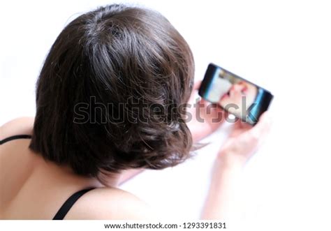 Woman Watching Porn Video On Smartphone Stock Photo